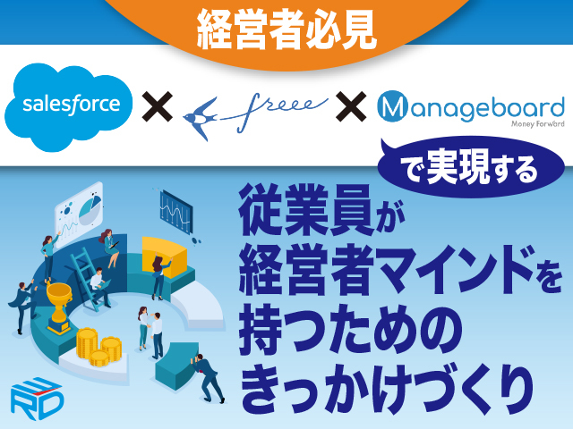 【経営者必見】Salesforce×freee×Manageboardで実現する従業員が経営者マインドを持つためのきっかけづくり
